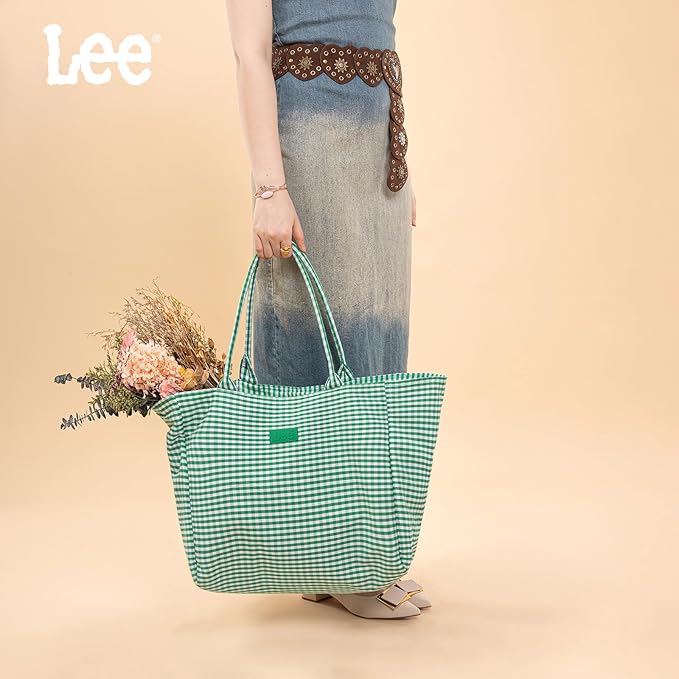 Montana West x Lee Extra Large Soft Cotton Tote Bag for Women Thick Lightweight Shoulder Bag Reusable Grocery Bag