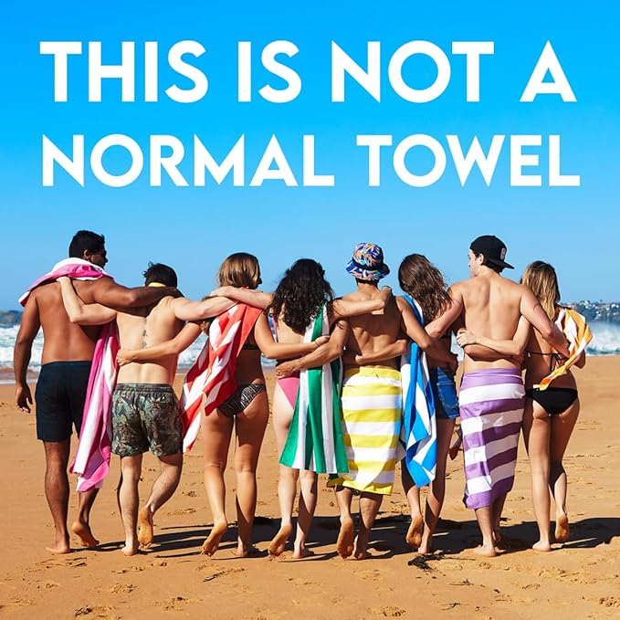 Dock & Bay Beach Towel - Quick Dry, Sand Free - Compact, Lightweight - 100% Recycled - Includes Bag - Cabana - Set H (4), Large (160x90cm, 63x35)