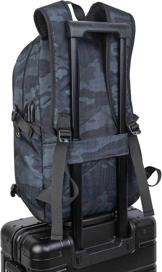 Tzowla Travel Laptop Backpack Water Resistant Anti-Theft Bag with Giant Tumbler Holder Pocket and Lock 15.6 Inch Computer Business Backpacks for Women Men Work College Gift,Casual Daypack(BlueCamo)