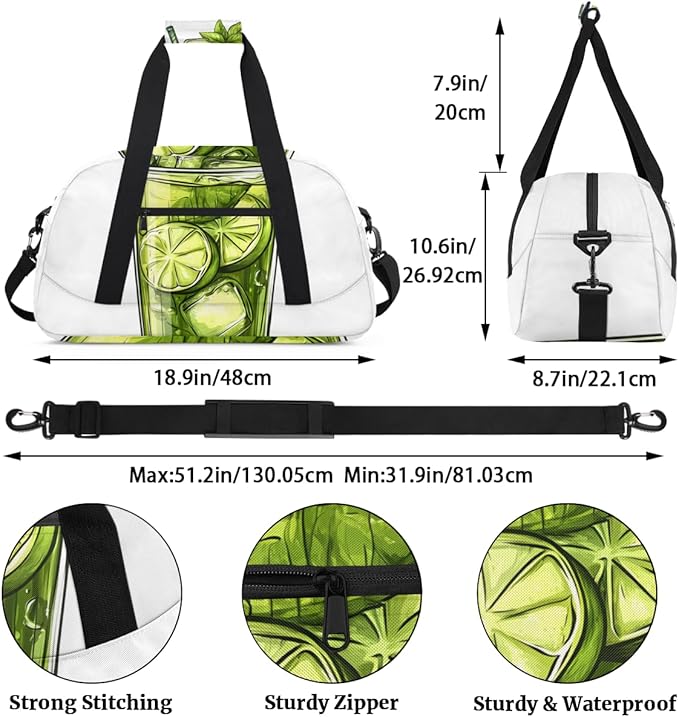 Food And Beverage (2) Kids-Duffel-Bags Gymnastics Dance Bag Carry-On Overnight Travel Gym Lightweight Dance Sports Bags For Girls Boys Kids，
