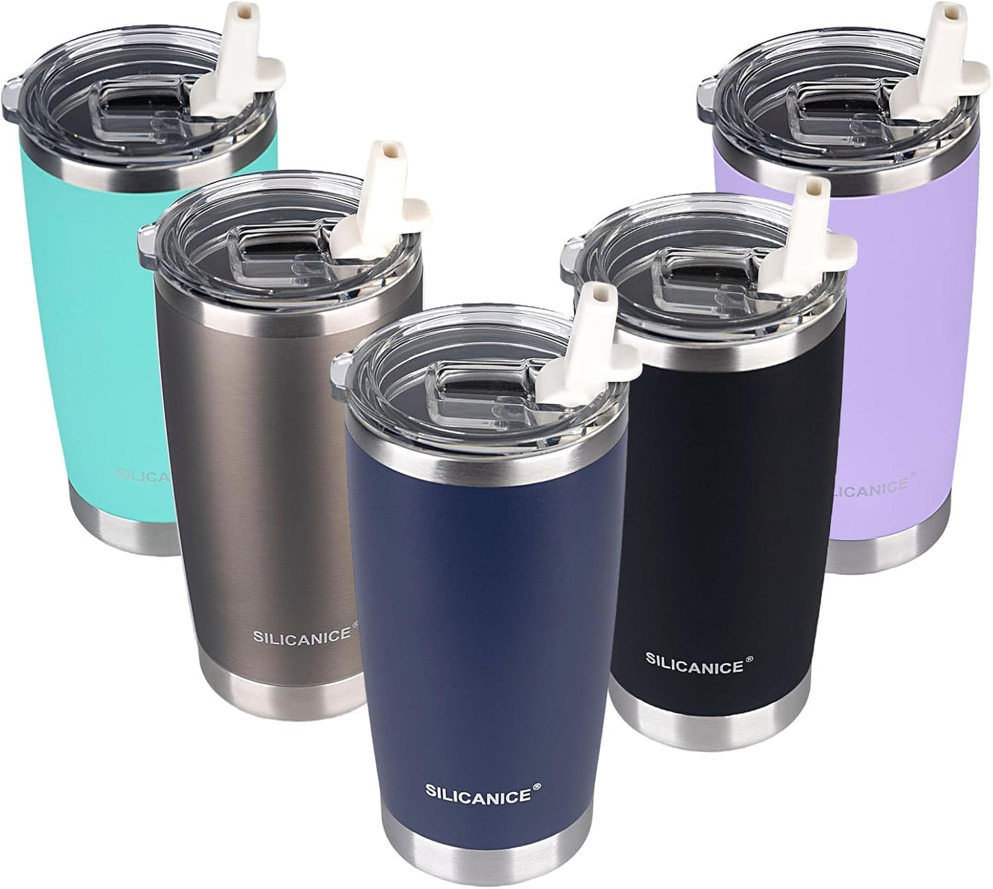 Dark Blue 20 oz Tumbler with Straw And Lid,Durable Stainless Steel Vacuum Insulated Travel Iced Coffee Mugs Cups,Leak-proof,Grils Women men Friends Gifts,Scratch Resistant,Hot Cold Beverage