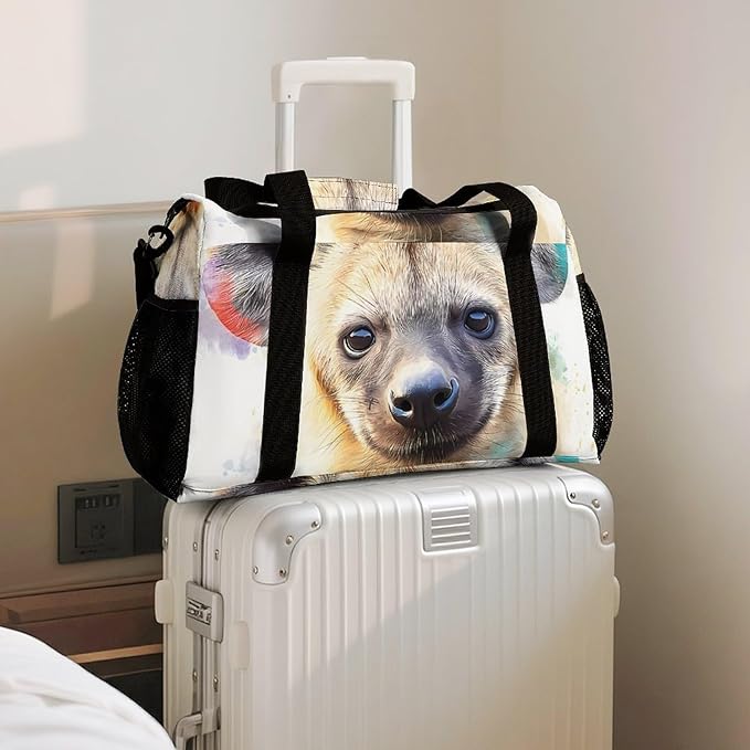 Hyena Dog Duffle Bag Gym Bag for Workout Travel Tote with Detachable Straps