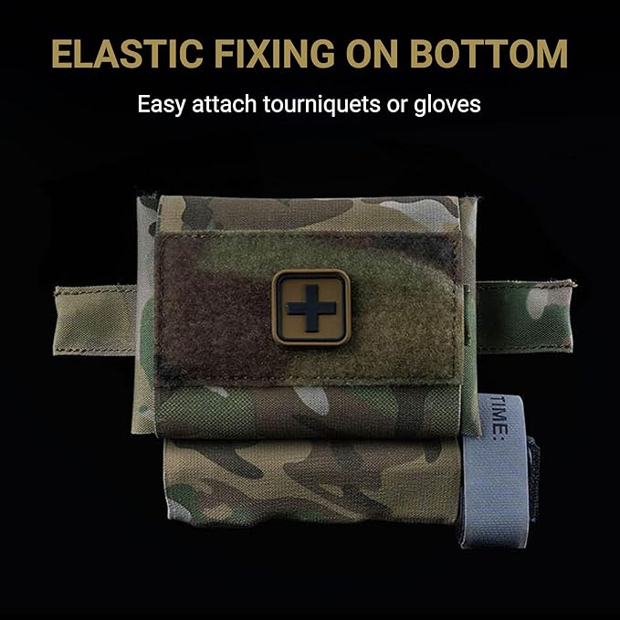 UniPro BP-80-A Small Quick First Aid Kit Pouch MC, 5.5"x3.9"x0.8", MOLLE Compatible, Lightweight & Portable IFAK Pouch for Emergency