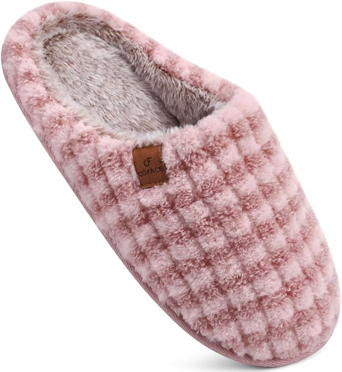 COFACE Mens Cozy Memory Foam Scuff Slippers Casual Slip On Warm House Shoes Indoor/Outdoor Sandal Slippers With Arch Support Rubber Sole Size 7-15