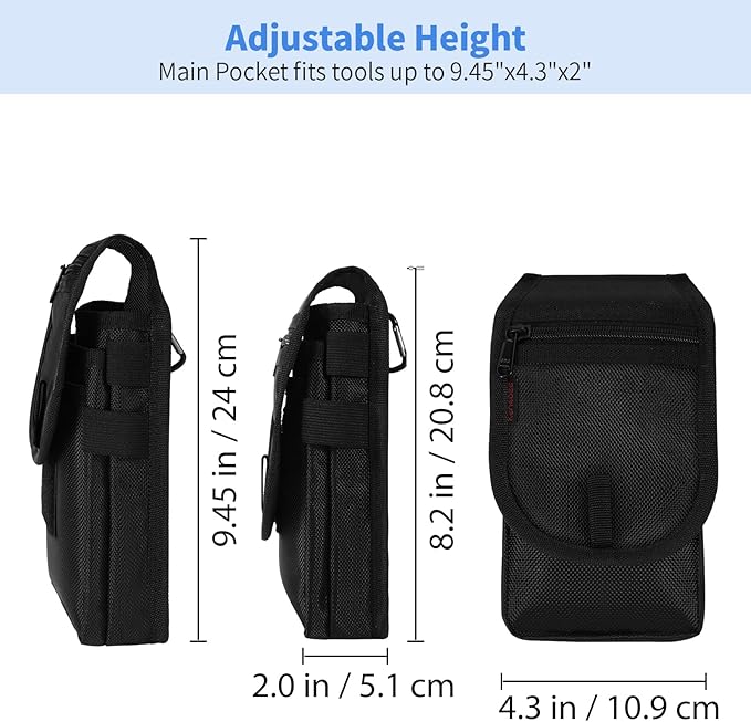 KENOBEE Belt Tool Pouch, Multitool Organizer Electrician Holster Nylon Tactical Pocket Attachment Utility Sheath Bag Tradesman Pro Maintenance Tool Sleeve for EDC Gears Cellphone