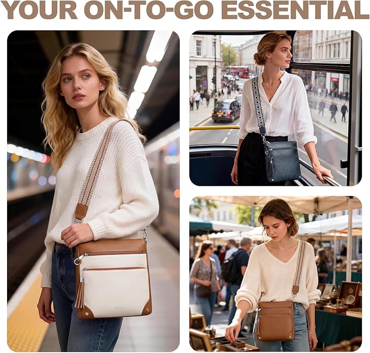 Anti Theft Crossbody Purses for Women RFID Blocking Crossbody Bags, Travel Shoulder Purse with Built-in Wallet
