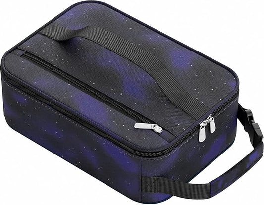 HowFly Small Lunch Bag - Insulated Lunch Box Bag for Women Men - Portable Thermal Reusable Meal Cooler Bags with Buckle Handle for Work School - Starry Sky