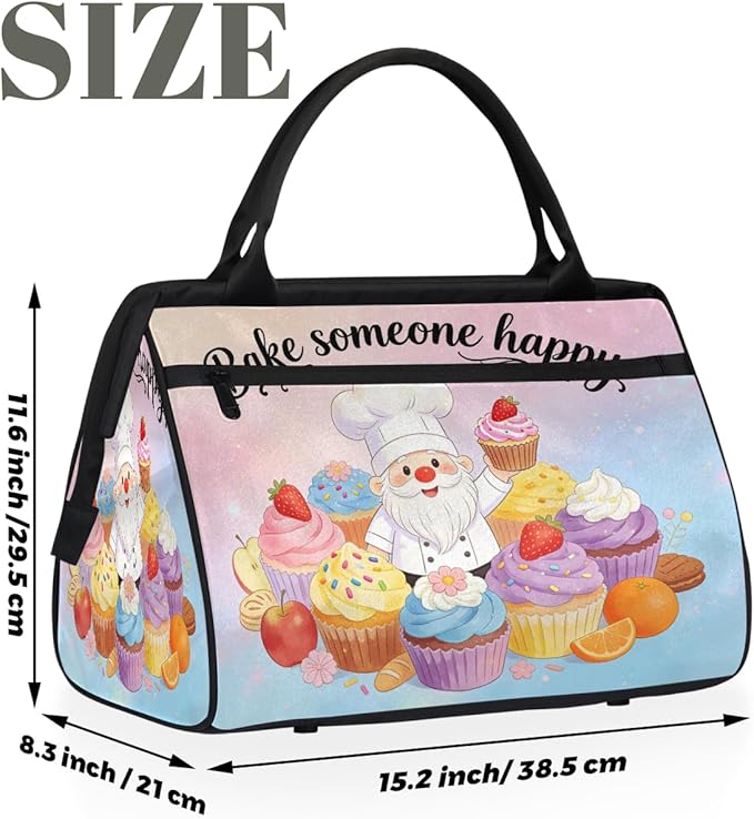 Travel Gym Carrying Bag - Baked Love Sign Overnight Weekender Bag for Women Men Girls - Shoulder Large Capacity Tote Bag for Travel, Yoga, School,Mommy Hospital Bag for Labor and Delivery