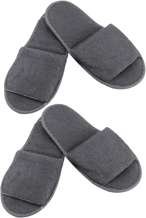 minkissy 2pairs Comfortable Non-slip Travel Slippers for Men and Women Foldable Hotel and Indoor Use Grey for Guests Travelers