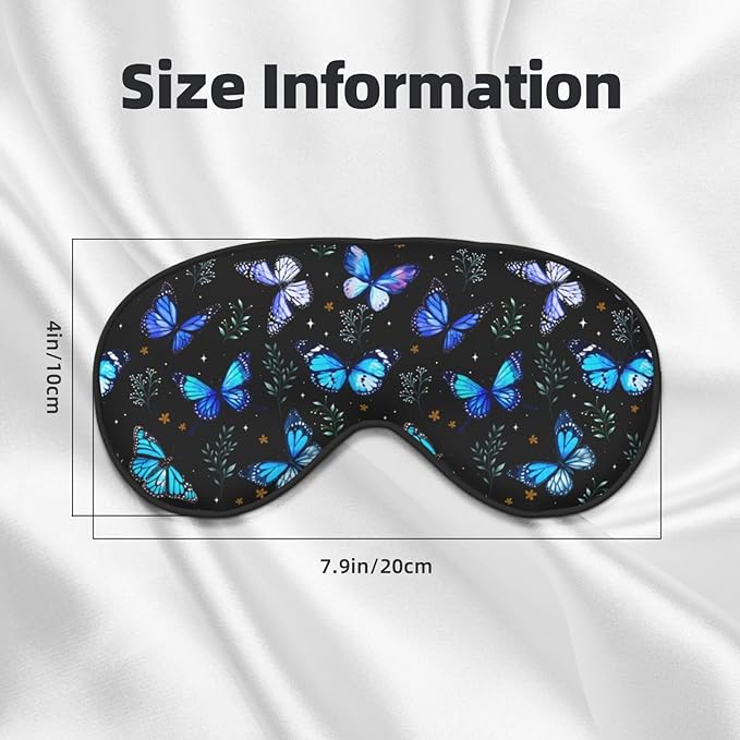 Butterflies Sleep Mask Breathable Soft Eye Mask for Sleep for Women Men Lightweight Eye Cover for Travel, Night Work, Nap, Office