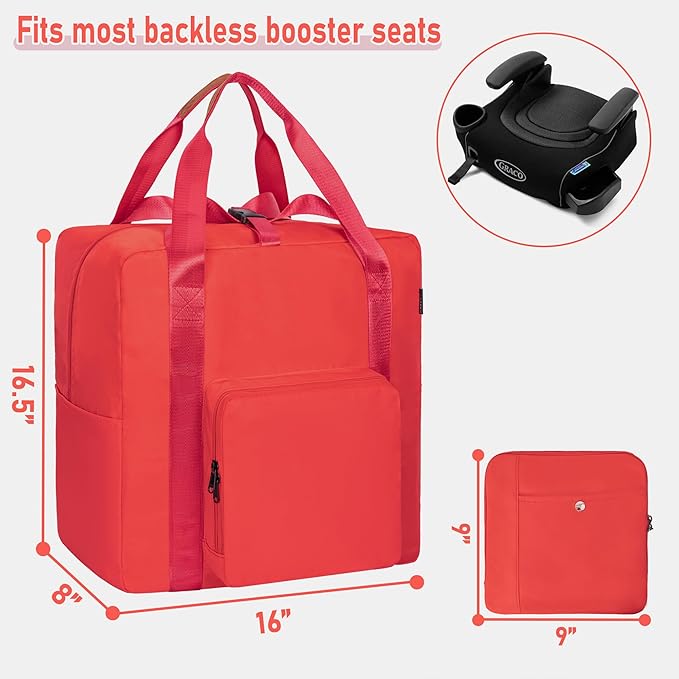 TORIBIO Durable Backless Booster Car Seat Travel Bag, Compatible with Cosco Topside Backless Booster Car Seat & Gb Pockit Stroller, Airplane Gate Check Tote, Blue