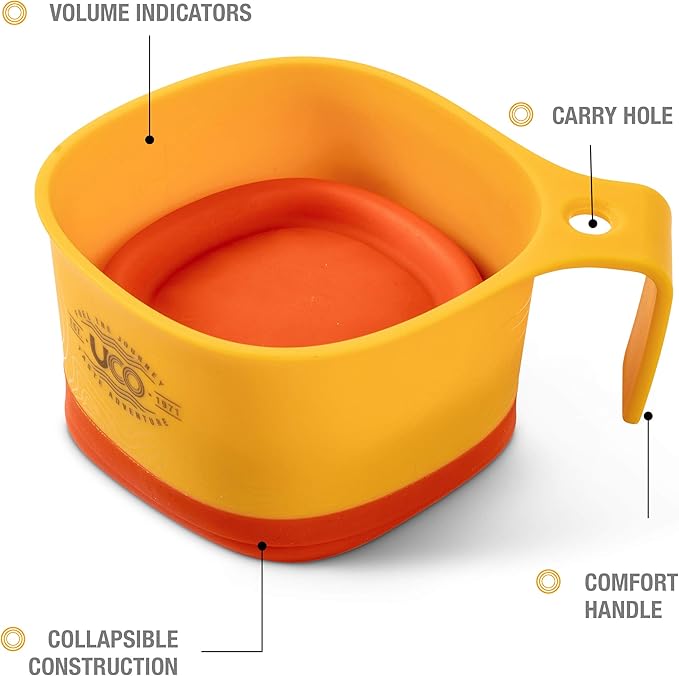 UCO Collapsible Camp Cup for Camping, Backpacking, and Hiking, 12 Ounces, 2 Pack