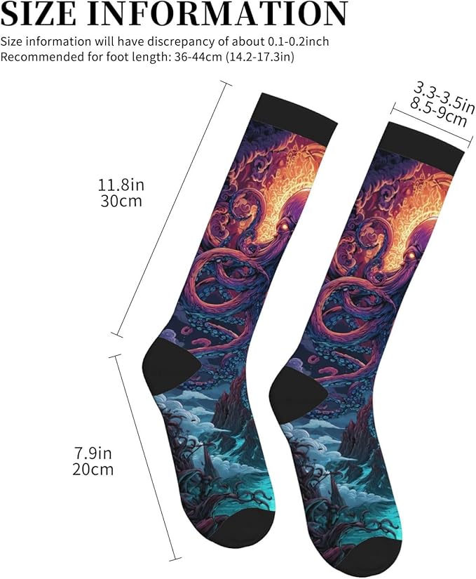 Compression Socks Knee High Circulation Support Socks For Women Men Athletic Running Work Hiking Cycling Travel