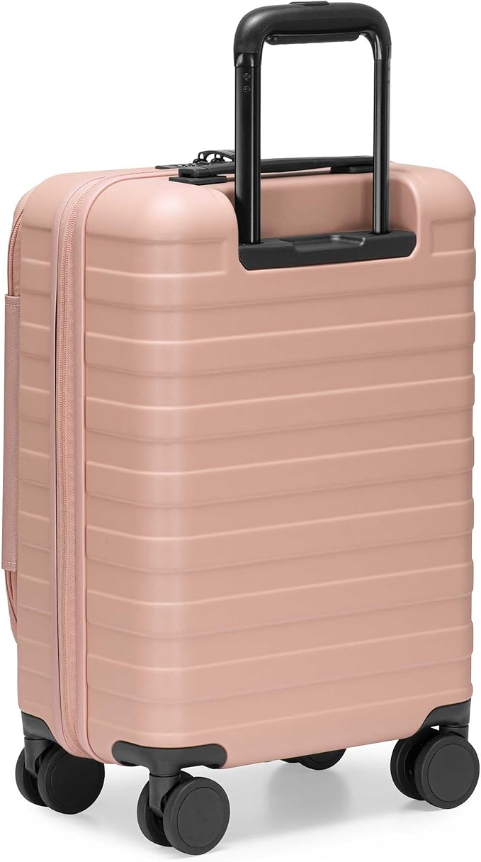 Traveler's Choice Novia Top Opening Expandable Polycarbonate Luggage with Spinner Wheels, Pink, 21-Inch Carry-on