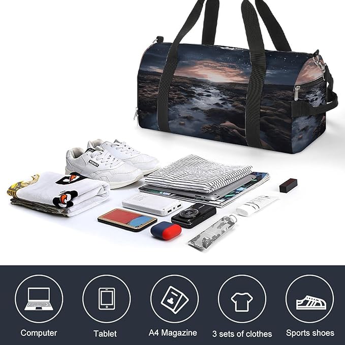 Subtle Atmosphere Gym Bag Lightweight ，Travel Duffle Bag with Shoe Compartment，Gym Bag for Women for Overnight, Weekend, Yoga, Gym, Business Trips, Sport And Hospital.