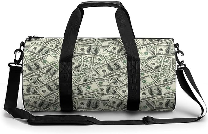 Gym Sports Duffle Bag Money American Bill Dollar Weekender Carry on Beach Yoga Overnight Luggage Bag Travel Training Workout Bags
