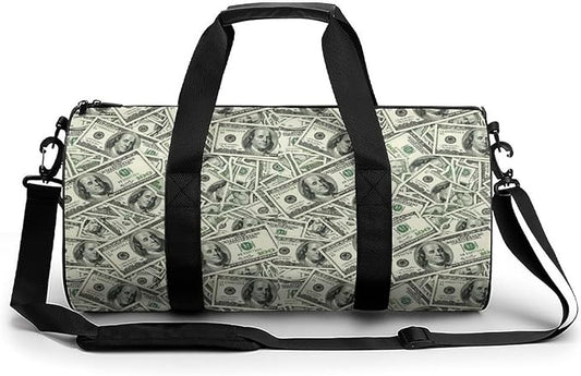 Gym Sports Duffle Bag Money American Bill Dollar Weekender Carry on Beach Yoga Overnight Luggage Bag Travel Training Workout Bags