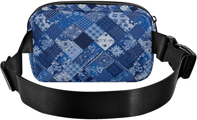 Blue Paisley Bandannas Fanny Pack for Women Men Water Resistant Fashion Waist Packs with Adjustable Strap Belt Bag for Travel Workout Jogging Hiking 21218038
