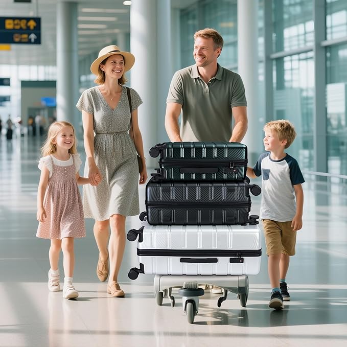 Carry on Luggage, PC Hard Shell Suitcase 22x14x9 Airline Approved TSA Lock YKK Zippered Double Spinner Wheels Lightweight Suitable for Men and Women, 20 Inch Dark Gray