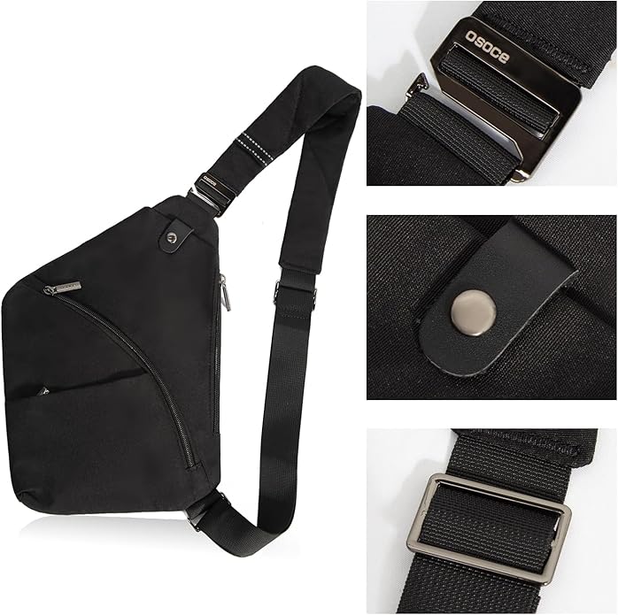 Crossbody Sling Bag, Water-Resistant Anti Theft Chest Pack, Minimalist Commuter Daypack for Travel Hiking Work