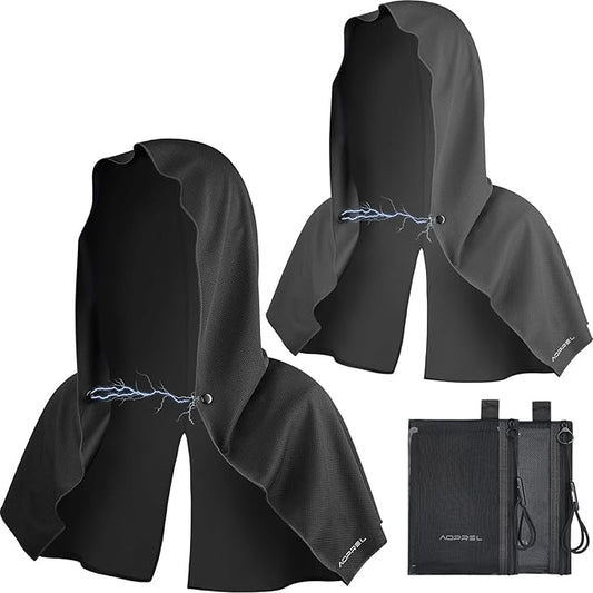 Cooling Hoodie Towel Magnetic Lock Towels for Neck and Face UV Protection, Moisture-Wicking for Camping Gym and Yoga