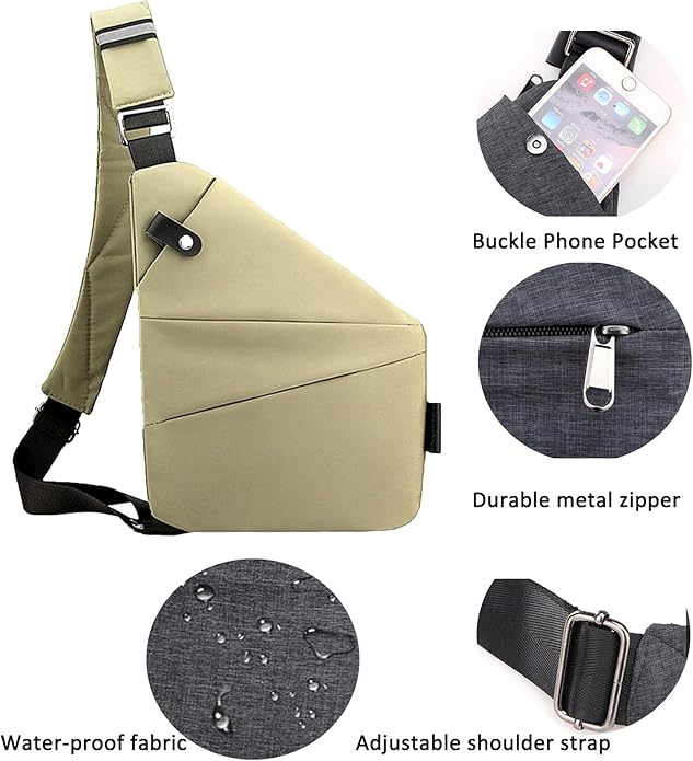 ZUEVI Anti Theft Travel Sling Bag for Women/Men - Fashion Crossbody Purse for Casual Traveling