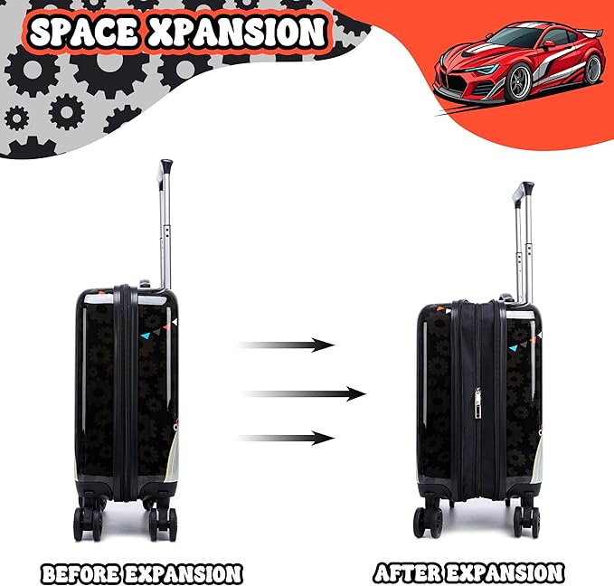Kids Suitcase Set for Boys Hardside Luggage with Spinner Wheels 2 Piece 16inch Toddler Suitcase for Boys Travel Carry on Luggage Airline Approved