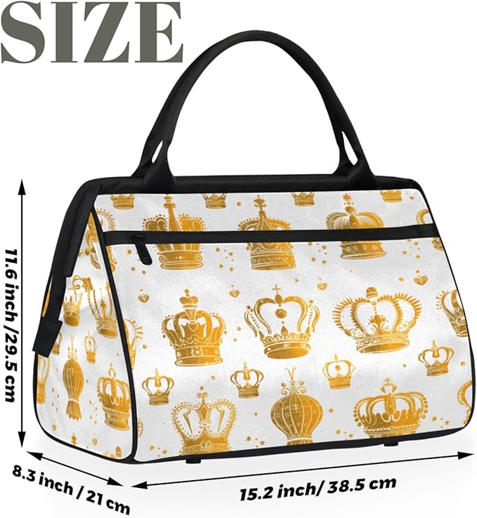 Crown Overnight Weekender Bag for Women Men Travel Duffel Bags Waterproof Luggage Carry on Sports Yoga Gym Bag