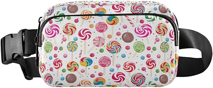 Kawaii Lollipop Fanny Pack for Women Men Water Resistant Fashion Waist Packs with Adjustable Strap Belt Bag for Travel Workout Jogging Hiking 21220360