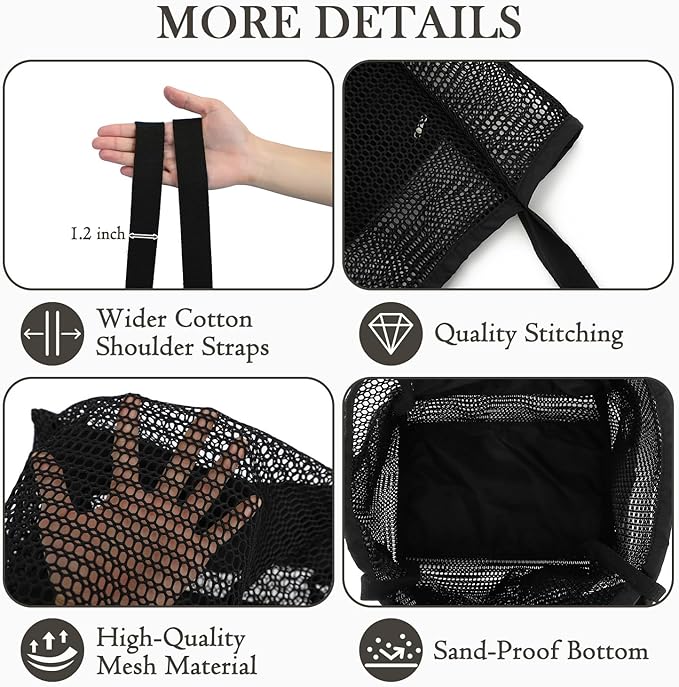 Fammart Mesh Beach Bag for Women, Summer Straw Tote Hobo Pool Bags with Zipper Pocket, Travel Vacation Cruise Essentials 2026