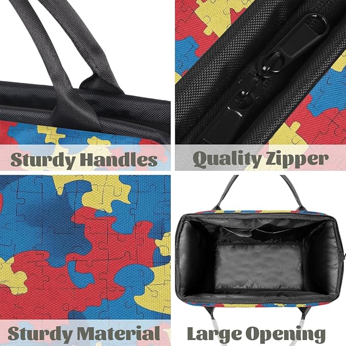 Multipurpose Duffle Bag, Waterproof Carry On Bag with Spacious Design, Puzzle Pattern Gym Bags, 15.2x8.3x11.6in