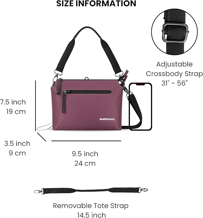 Sherpani Mei, Small Anti Theft Crossbody Purse, Lightweight Cross Body Bag, Handbags, Fashion Trio Bag, Travel Gift