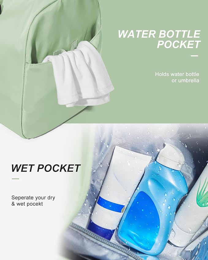 Gym Bag Womens Mens with Shoes Compartment and Wet Pocket Travel Duffel Bags for Women for Plane Sport Gym Tote Bags Swimming Yoga Small Waterproof Weekend Overnight Carry on Bag Hospital Holdalls