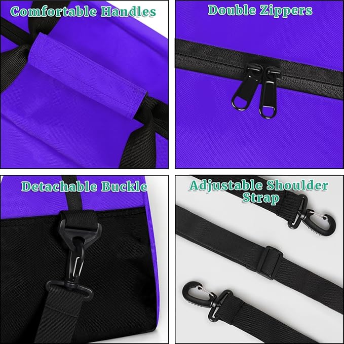 Custom Name Gym Duffel for Kids,Personalized Sports Bag Lightweight Gym Bags for Boys & Girls,Fitness Travel Weekender for Travel, and Workout Violet
