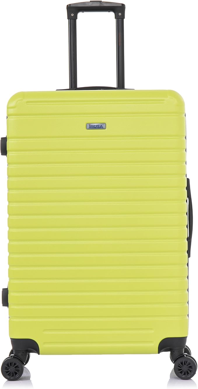 InUSA DEEP Luggage with GEL Handle | Spacious Traveling Suitcases, Travel Suitcase with Dual Spinner Wheels and Studs | 28 Inch Large Hardside Luggage | Green