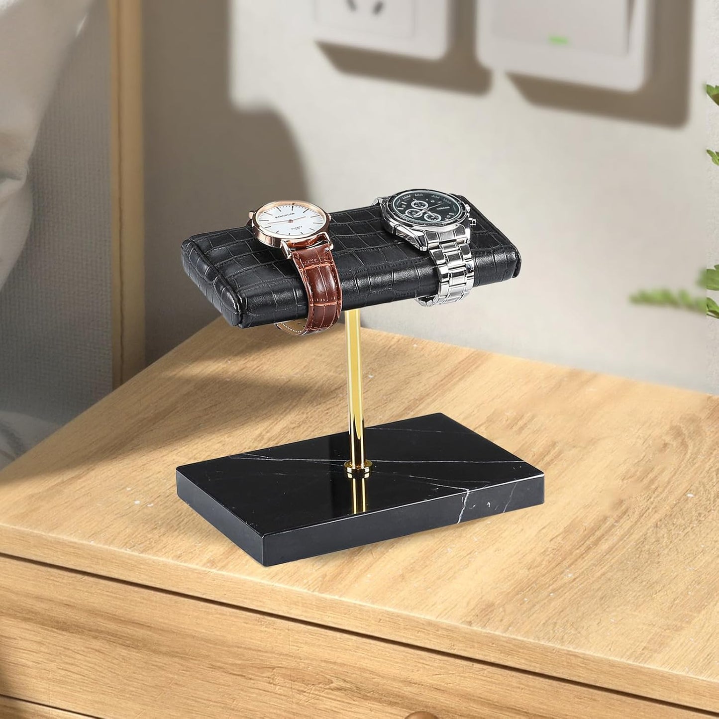 LYS&LYX Watch stand watch display stand watch holder watch Handcrafted watch holder (2--black/glod/croco)