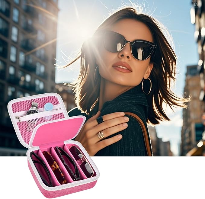 Travel Sunglass Organizer Case for Quay Polarized Sunglasses Men Women, Trendy Glasses Storage Box (Bag Only)
