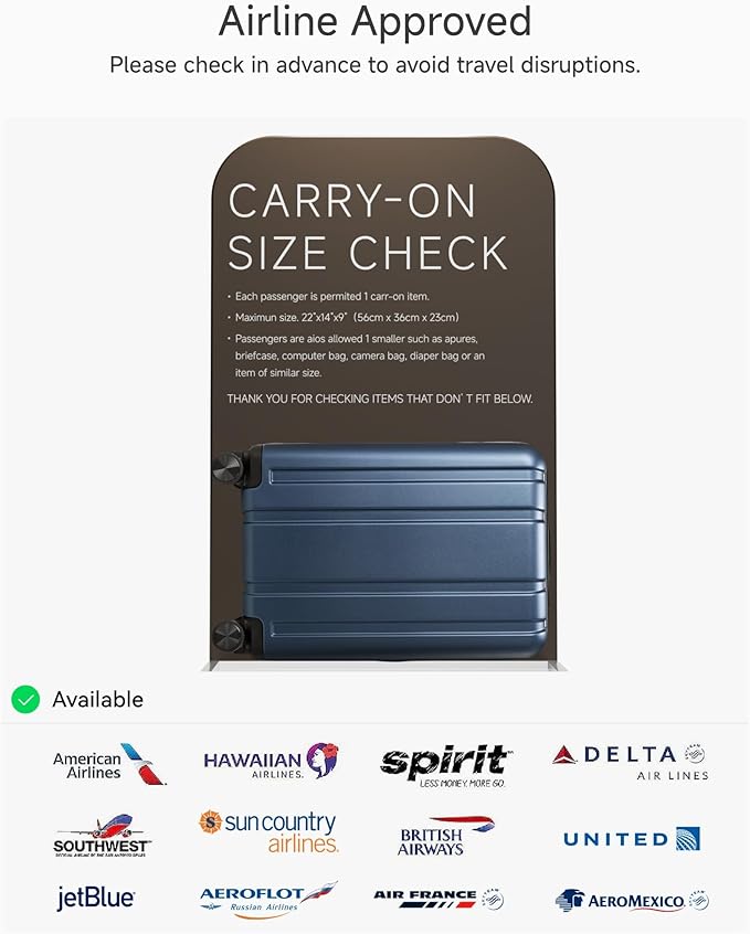 LUGGEX Carry On Luggage 22x14x9 Airline Approved, L2 100% PC Hard Shell Travel Suitcase with Smooth Spinner Wheels, TSA Lock (EX-Core, White, 20 Inch, 40L)