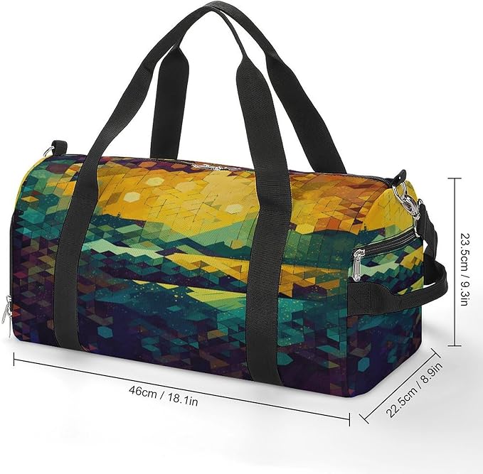 Shiny Hexagon Gym Bag Lightweight ，Travel Duffle Bag with Shoe Compartment，Gym Bag for Women for Overnight, Weekend, Yoga, Gym, Business Trips, Sport And Hospital.
