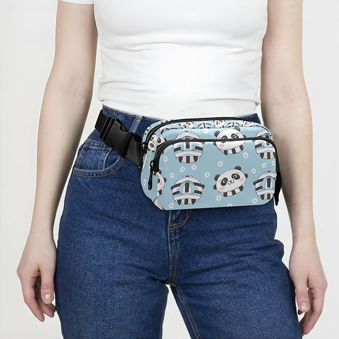 Kawaii Panda Fanny Pack for Women Men Water Resistant Fashion Waist Packs with Adjustable Strap Belt Bag for Travel Workout Jogging Hiking 21219091