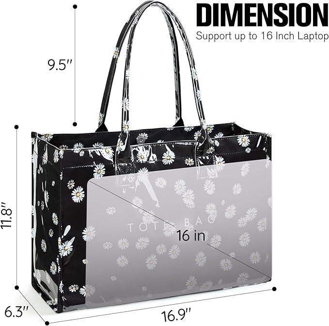 KALIDI PVC Tote Bag Women’s Kraft Paper Work Handbags Purses with Top Handle