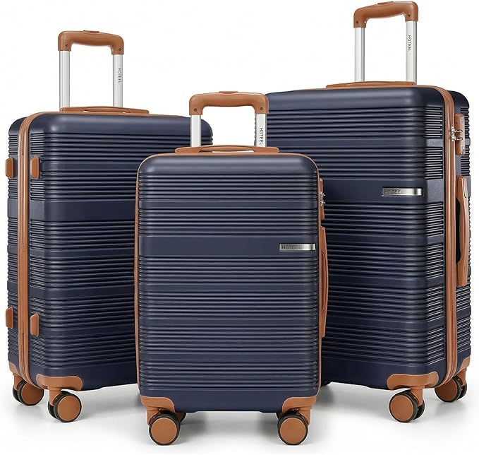 Hoteel Luggage Sets 3 Piece with Spinner Wheels TSA Lock (4-YEAR WARRANTY), Durable Suitcase Lightweight Travel Hardshell PC+ABS Large Carry on Luggage for Men&Women, Royal Blue (20/24/28in)