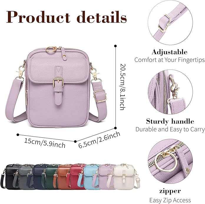 Leather Crossbody Bags for Women Travel Small Crossbody Purse Anti Theft Waterproof Bum Bag with Built in Wallet