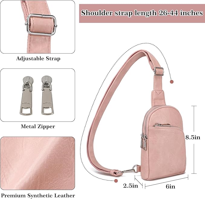 Haytijoe RFID Anti-Theft Sling Bag for Women, Small Crossbody Travel Purse with Locking Zippers, Lightweight Everyday Bag