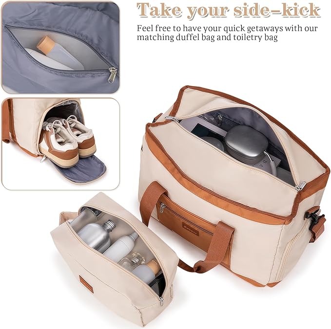 5 Piece Luggage Sets with Spinner Wheels and Tsa Lock, Hardshell ABS Suitcase Set, Lightweight Hardside Waterproof Travel Suitcases with Wheels, 20", 24", 28" Beige