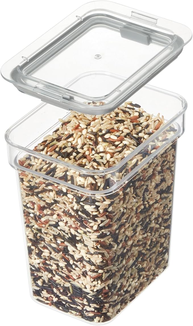 iDesign Small Tall Dry Goods Storage Bin, The Fresh Collection – 3.93" L x 5.3” W x 6” H, Clear Bin
