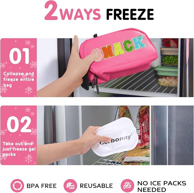 Cerbonny Freezable Lunch Bag for Work School Travel,Leak-Proof Small Lunch Bag