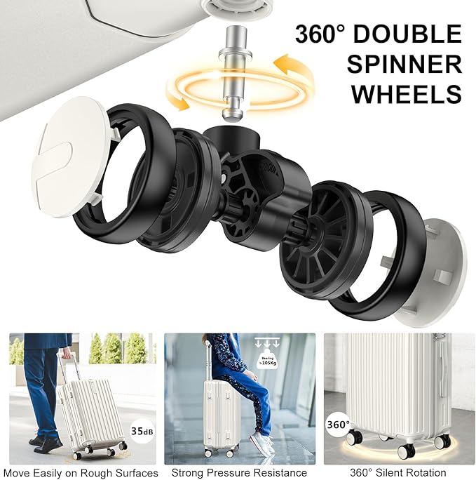 28 Inch Large Checked Luggage, Hardside Checked Suitcase with 360° Spinner Wheels, Lightweight PC Hard Shell Carry Luggage, TSA Approved Lock, 28" Expandable Large Suitcase for Women Travel