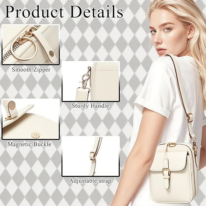 Vintage Messenger Bag Leather Crossbody Bags for Women Men Small Anti Theft Cross Body Shoulder Purse with Card Slots