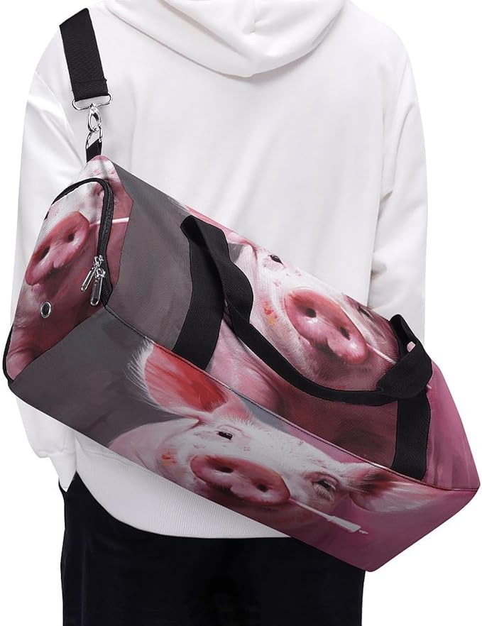 Smiling (12) Gym Bag Lightweight ，Travel Duffle Bag with Shoe Compartment，Gym Bag for Women for Overnight, Weekend, Yoga, Gym, Business Trips, Sport And Hospital.